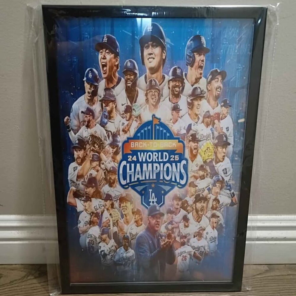 Dodgers World Series Champions framed Poster 12x18